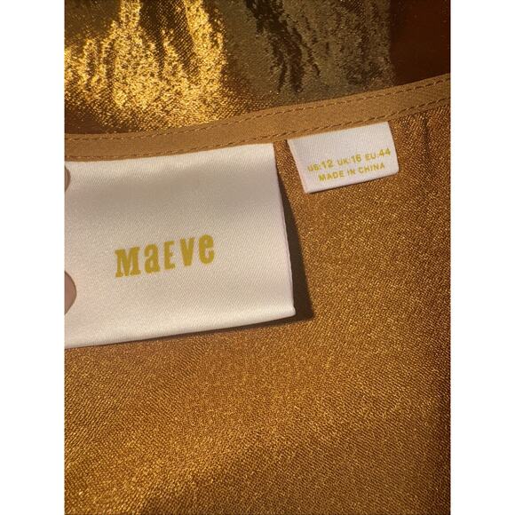 Maeve Gold Classy Anthropologie Tie Blouse Size 12 (u35) - Picture 3 of 4